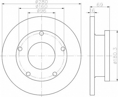 HELLA PAGID 8dd355113811 -  Тормозной диск